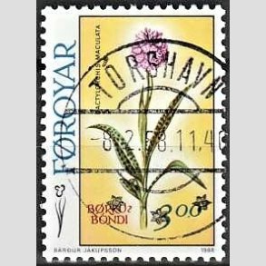 FRIM�RKER F�R�ERNE | 1988 - AFA 157 - F�r�ske blomster - 3,00 kr. flerfarvet - Lux Stemplet