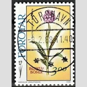 FRIM�RKER F�R�ERNE | 1988 - AFA 157 - F�r�ske blomster - 3,00 kr. flerfarvet - Lux Stemplet