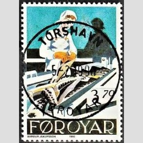 FRIM�RKER F�R�ERNE | 1990 - AFA 189 - Fiskeindustrien p� F�r�erne - 370 �re flerfarvet - Lux Stemplet