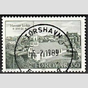 FRIM�RKER F�R�ERNE | 1989 - AFA 173 - Thorshavns Kirke 200 �r. - 350 �re gr�n - Lux Stemplet
