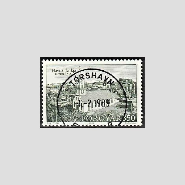 FRIMRKER FRERNE | 1989 - AFA 173 - Thorshavns Kirke 200 r. - 350 re grn - Lux Stemplet