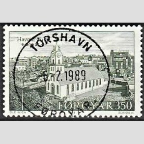 FRIM�RKER F�R�ERNE | 1989 - AFA 173 - Thorshavns Kirke 200 �r. - 350 �re gr�n - Lux Stemplet