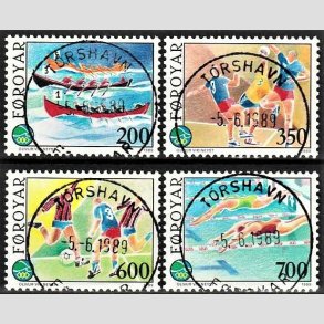 FRIM�RKER F�R�ERNE | 1989 - AFA 180-83 - �-legene - 200 - 700 �re i s�t flerfarvet - Lux Stemplet