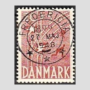FRIMRKER DANMARK | 1947 - AFA 300 - Modstandsbevgelsen - 20 + 5 re rd - Pragt Stemplet