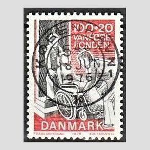 FRIMRKER DANMARK | 1976 - AFA 623 - Vanfrefonden - 100 + 20 re rd/sort - Pragt Stemplet Kbenhavn