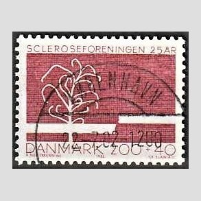 FRIMRKER DANMARK | 1982 - AFA 746 - Scleroseforeningen 25 r. - 2,00 Kr. + 40 re rd - Pragt Stemplet