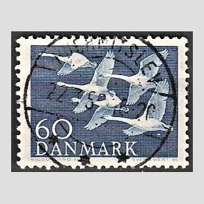 FRIM�RKER DANMARK | 1956 - AFA 368 - Nordens svaner - 60 �re bl� - Lux Stemplet