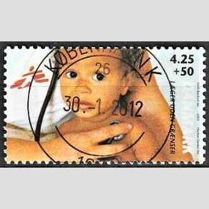 FRIMRKER DANMARK | 2003 - AFA 1349 - Lger uden grnser - 4,25 Kr. + 50 re - Pragt Stemplet Kbenhavn K