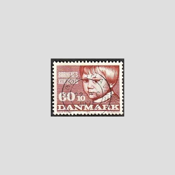 FRIMRKER DANMARK | 1971 - AFA 512 - Brnenes kontor - 60 + 10 re brunrd - Pragt Stemplet