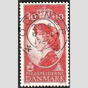 FRIMRKER DANMARK | 1960 - AFA 390 - Dronning Ingrid - 30 + 10 re rd - Pragt Stemplet