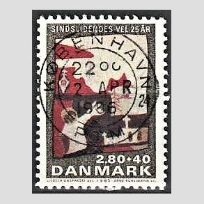 FRIMRKER DANMARK | 1985 - AFA 843 - Sindslidendes Vel - 2,80 Kr. + 40 re flerfarvet - Pragt Stemplet
