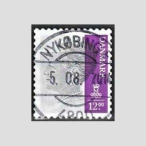 FRIMRKER DANMARK | 2012 - AFA 1687 - Dronning Margrethe II - 12,00 Kr. gr/lilla - Pragt Stemplet