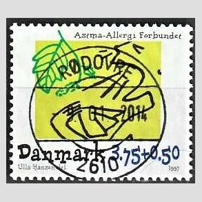 FRIMRKER DANMARK | 1997 - AFA 1146 - Astma-Allergi Forbundet - 3,75 + 0,50 Kr. flerfarvet - Pragt Stemplet