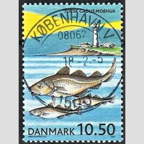 FRIM�RKER DANMARK | 2002 - AFA 1327 - ICES 100 �r - 10,50 Kr. flerfarvet - Pragt Stemplet