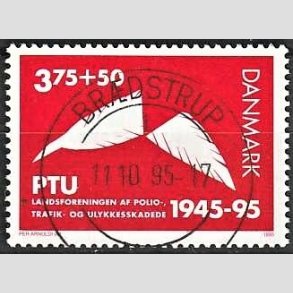 FRIMRKER DANMARK | 1995 - AFA 1096 - PTU - 3,75 Kr. + 50 re rd - Pragt Stemplet