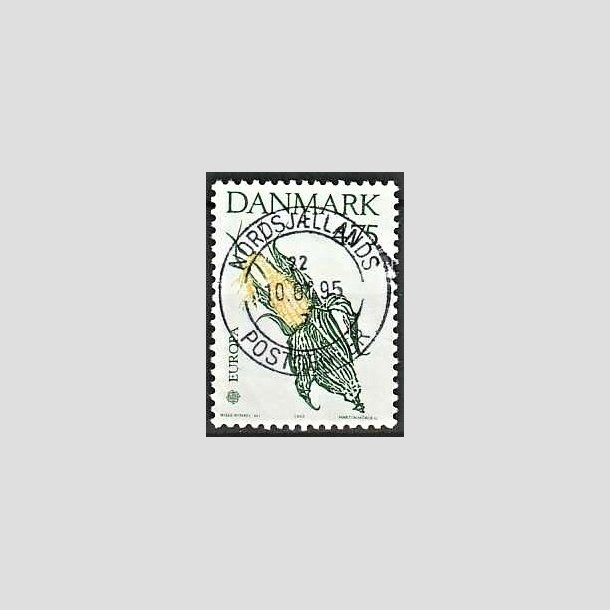 FRIMRKER DANMARK | 1992 - AFA 1015 - Europamrke Columbus - 4,75 Kr. grn/gul - Pragt Stemplet