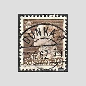 FRIMRKER DANMARK | 1961-62 - AFA 393 - Fr. IX 20 re brun - Pragt Stemplet Dunkr
