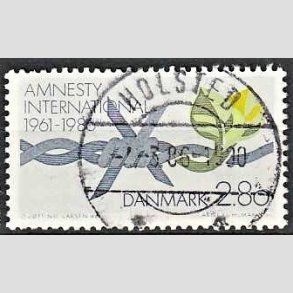 FRIM�RKER DANMARK | 1986 - AFA 850 - Amnesty International 25 �r - 2,80 Kr. flerfarvet - Pragt Stemplet