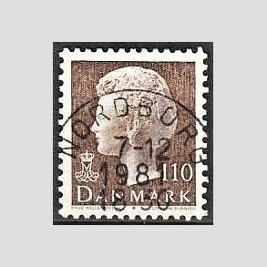 FRIMRKER DANMARK | 1979 - AFA 677 - Dronning Margrethe - 110 re brun - Pragt Stemplet