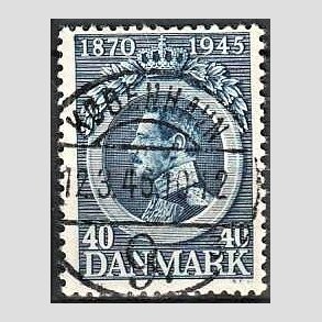 FRIM�RKER DANMARK | 1945 - AFA 292 - Chr. X 75 �r 40 �re bl� - Pragt Stemplet