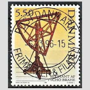 FRIM�RKER DANMARK | 1995 - AFA 1102 - Tycho Brahe - 5,50 Kr. flerfarvet - Lux Stemplet