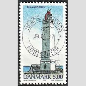 FRIM�RKER DANMARK | 1996 - AFA 1125 - Danske Fyrt�rne - 5,00 Kr. flerfarvet - Pragt Stemplet