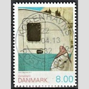 FRIM�RKER DANMARK | 2011 - AFA 1653Ea - Campingliv - 8,00 Kr. flerfarvet - Lux Stemplet