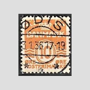 FRIM�RKER DANMARK | 1933 - AFA 202 - B�lgelinie 10 �re orange type IA - Lux Stemplet �dis