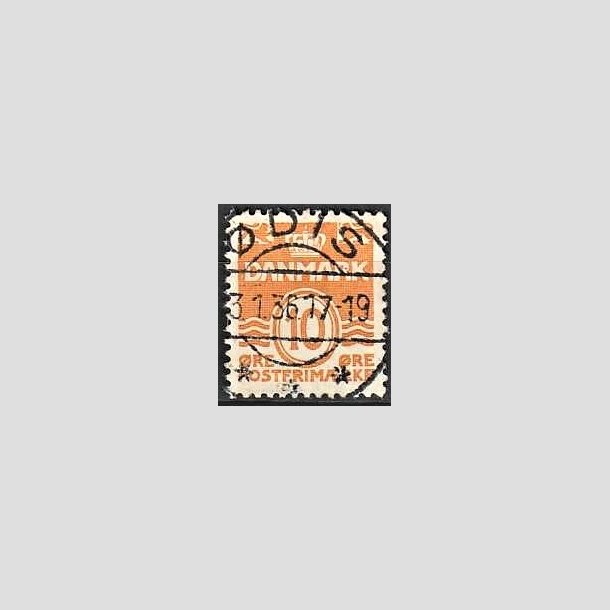 FRIMRKER DANMARK | 1933 - AFA 202 - Blgelinie 10 re orange type IA - Lux Stemplet dis