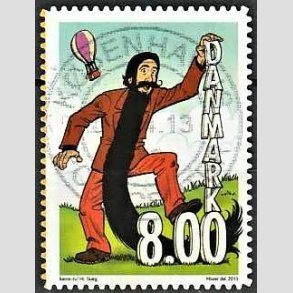 FRIM�RKER DANMARK | 2013 - AFA 1736 - B�rne-TV - 8,00 Kr. flerfarvet - Pragt Stemplet