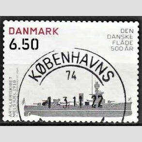 FRIMRKER DANMARK | 2010 - AFA 1621E - Den Danske flde 500 r - 6,50 Kr. Niels Juel - Pragt Stemplet