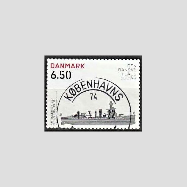 FRIMRKER DANMARK | 2010 - AFA 1621E - Den Danske flde 500 r - 6,50 Kr. Niels Juel - Pragt Stemplet