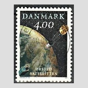 FRIM�RKER DANMARK | 1999 - AFA 1200 - �rsted satelitten - 4,00 Kr. flerfarvet - Pragt Stemplet