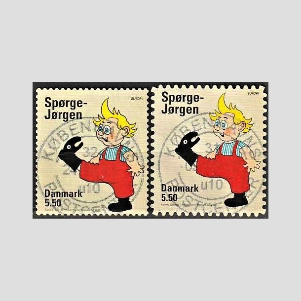 FRIMRKER DANMARK | 2010 - AFA 1628E,1628Eb - Brnebger - 5,50 Kr. x 2 Sprge-Jrgen - Pragt Stemplet