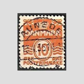 FRIM�RKER DANMARK | 1933 - AFA 202 - B�lgelinie 10 �re orange type IA - Lux Stemplet Aunede