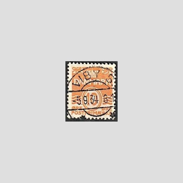 FRIMRKER DANMARK | 1933 - AFA 202 - Blgelinie 10 re orange type IA - Lux Stemplet Viby S.