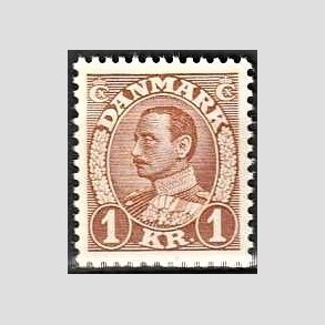 FRIMRKER DANMARK | 1934 - AFA 211 - Chr. X 1 kr. brun - Postfrisk