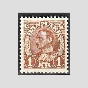 FRIMRKER DANMARK | 1934 - AFA 211 - Chr. X 1 kr. brun - Postfrisk