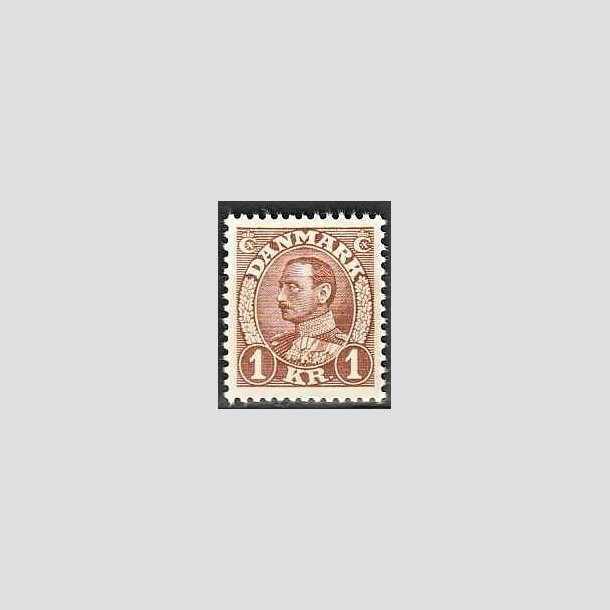 FRIMRKER DANMARK | 1934 - AFA 211 - Chr. X 1 kr. brun - Postfrisk