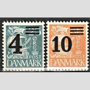 FRIMRKER DANMARK | 1934 - AFA 221,222 - 4/25 + 10/30 re i st - Postfrisk