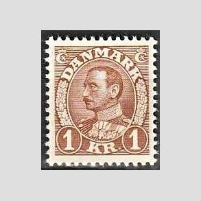 FRIMRKER DANMARK | 1934 - AFA 211 - Chr. X 1 kr. brun - Postfrisk