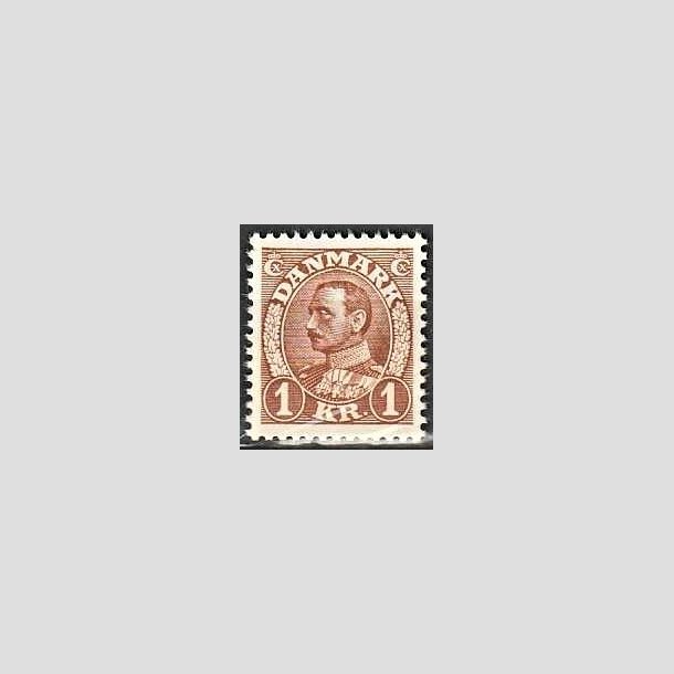 FRIMRKER DANMARK | 1934 - AFA 211 - Chr. X 1 kr. brun - Postfrisk