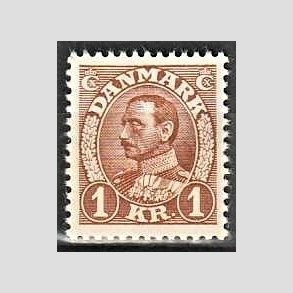 FRIMRKER DANMARK | 1934 - AFA 211 - Chr. X 1 kr. brun - Postfrisk
