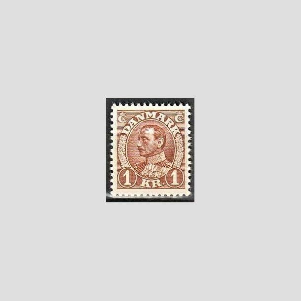 FRIMRKER DANMARK | 1934 - AFA 211 - Chr. X 1 kr. brun - Postfrisk