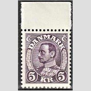 FRIMRKER DANMARK | 1934 - AFA 213 - Chr. X 5 Kr. violet - Postfrisk