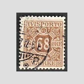 FRIMRKER DANMARK | 1907 - AFA 7 - 68 re brun Avisporto - Stemplet