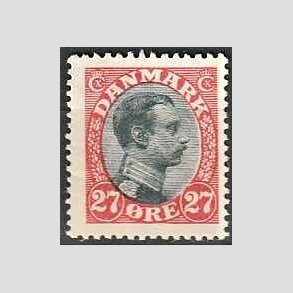FRIMRKER DANMARK | 1918-20 - AFA 102 - Chr. X 27 re rd/sort - Ubrugt (limls)