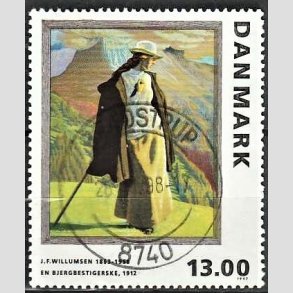 FRIMRKER DANMARK | 1997 - AFA 1159 - J.F. Willumsen - 13,00 Kr. flerfarvet - Pragt Stemplet Brdstrup