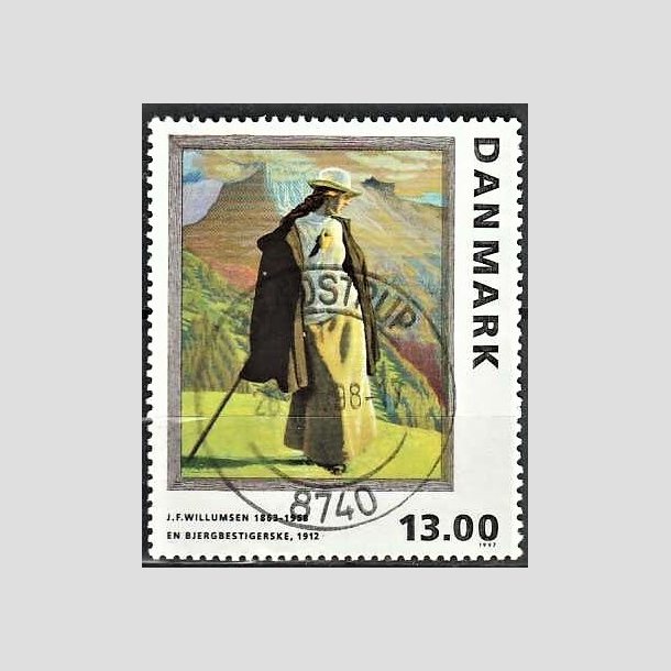 FRIMRKER DANMARK | 1997 - AFA 1159 - J.F. Willumsen - 13,00 Kr. flerfarvet - Pragt Stemplet Brdstrup