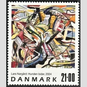 FRIMRKER DANMARK | 2004 - AFA 1399 - Frimrkekunst - 21,00 Kr. flerfarvet - Pragt Stemplet